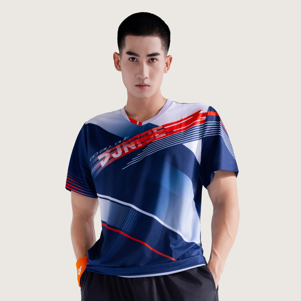 急速斜紋競技衫-藍白