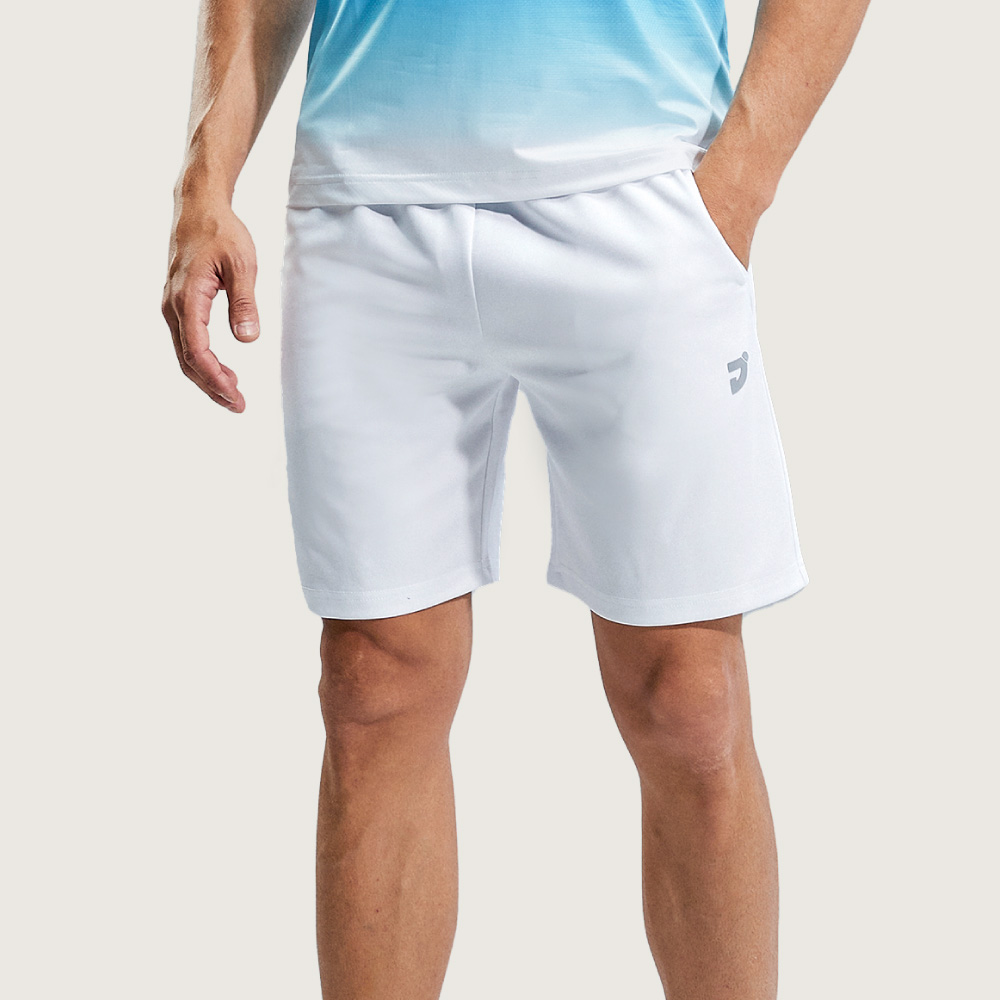 平織窄管運動短褲-白色