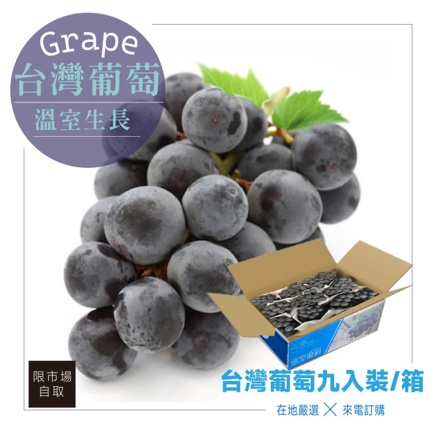 ▉銷售中 ▉ &ndash;限自取免運&ndash;台灣在地【溫室巨峰葡萄】精選禮盒8-10串裝/一箱
