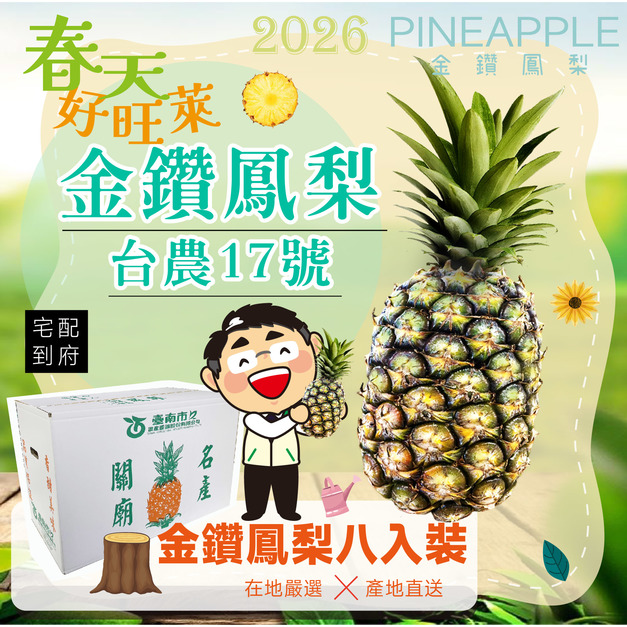 ▉銷售中 ▉—【免運】—2026【金鑽鳳梨】精選禮盒8入裝 開賣!
