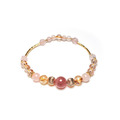 粉紅香檳 | A22草莓晶鈦晶粉晶手鍊_1