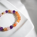 盛夏與葡萄 | A10橘色瑪瑙紫水晶粉晶手鍊_5