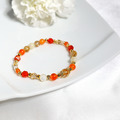 沁夏冰茶 | S04鈦晶橘色瑪瑙手鍊_2