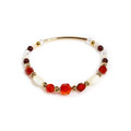 五月紅花 | S05紅瑪瑙珍珠母貝石榴石手鍊_1