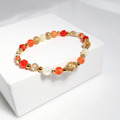 沁夏冰茶 | S04鈦晶橘色瑪瑙手鍊_4