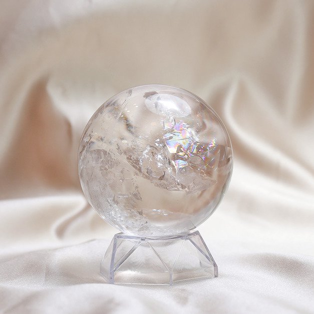 純白羽翼 | 頂級白水晶球6.8cm