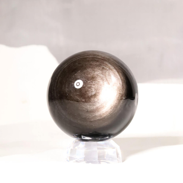 負能退散 | 銀沙黑曜石球5.7cm(隨機出貨)