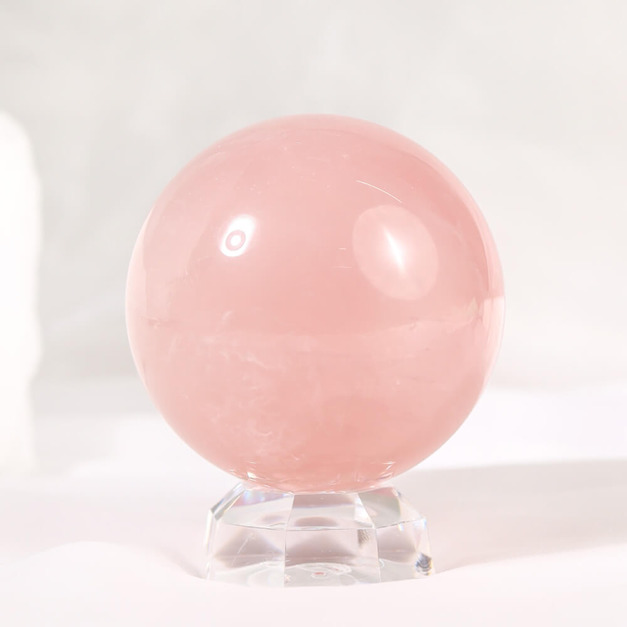 柔粉流雲 | 粉水晶球 7.3cm