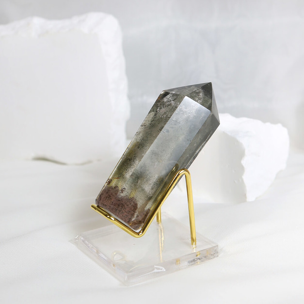 頂級綠幽靈晶柱 高9cm