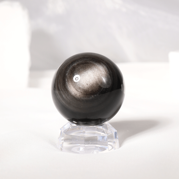 負能退散 | 銀沙黑曜石球4.3cm