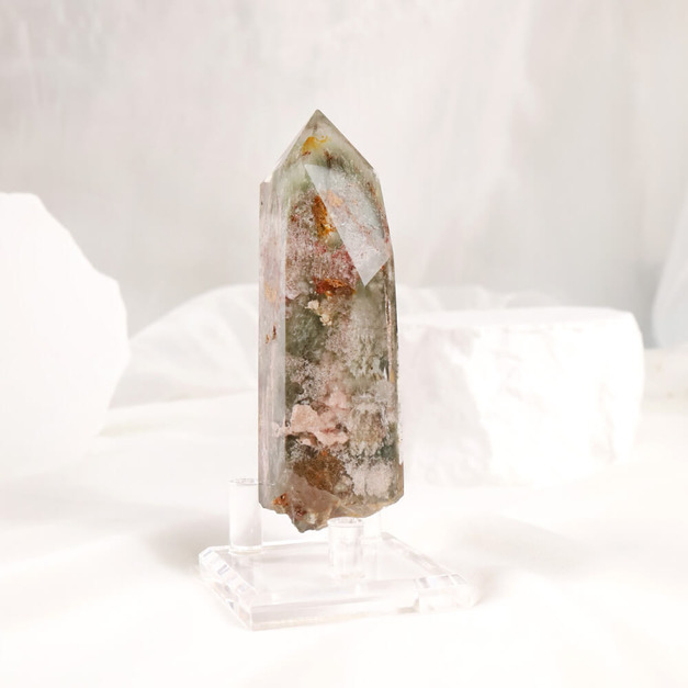頂級綠幽靈晶柱 高9.8cm