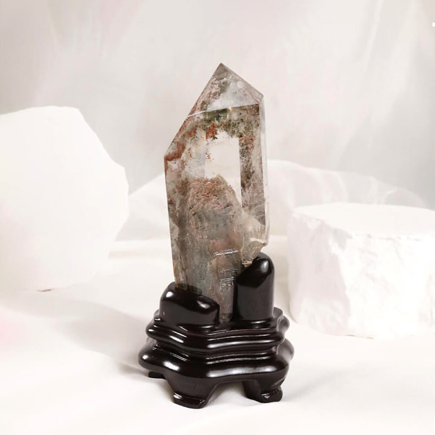 頂級綠幽靈晶柱 高11.2cm