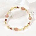 柿柿如意 | A105橙月光石鈦晶珍珠石榴石白水晶手鍊_5