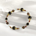 輝夜姬 | A113 金運石黑曜石茶晶月光石手鍊_2