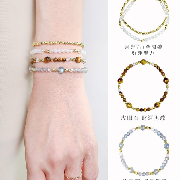 推薦組合1(月光石/搭配鍊/虎眼石/拉長石) +$2,400