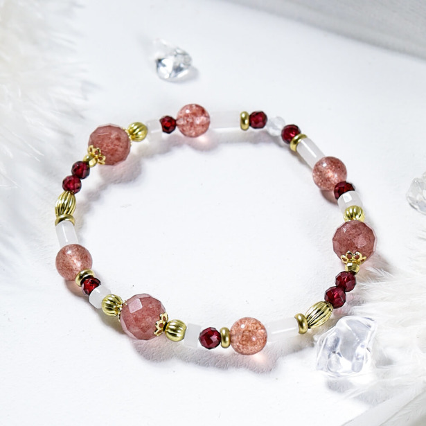 花開的季節 | A151草莓晶石榴石手鍊