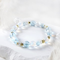 圓月系列｜沁藍 A155拓帕石月光石手鍊_4