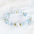 圓月系列｜沁藍 A155拓帕石月光石手鍊_1