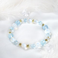圓月系列｜沁藍 A155拓帕石月光石手鍊_3