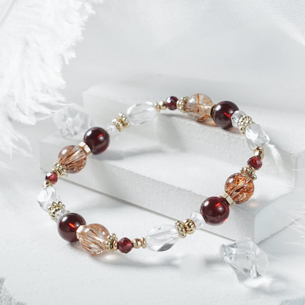 花之慶典 | A159黑金超石榴石白水晶