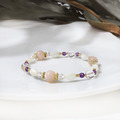 白巧克力圓舞曲 | A64橙月光石紫水晶珍珠母貝手鍊