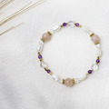 白巧克力圓舞曲 | A64橙月光石紫水晶珍珠母貝手鍊_3