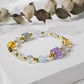 鯨魚與少年 | A81黃水晶螢石海藍寶白水晶手鍊_2