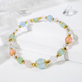 小島假期 | A93海藍寶綠東菱橙月光石粉水晶手鍊