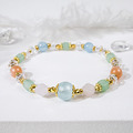 小島假期 | A93海藍寶綠東菱橙月光石粉水晶手鍊_2