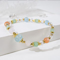 小島假期 | A93海藍寶綠東菱橙月光石粉水晶手鍊_3