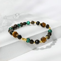 登峰之路(女) | A97孔雀石黃虎眼黑曜石水晶手鍊_6