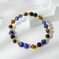星辰大海(女) | A98 黃虎眼石藍紋石青金石金沙黑曜石水晶手鍊_4