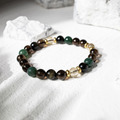 大地之歌 | B05鈦晶水草瑪瑙茶晶黑曜石手鍊_4