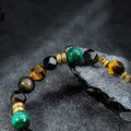 登峰之路 | B07孔雀石黃虎眼黑曜石水晶手鍊_5