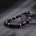 紫氣東來 | B10紫水晶黑曜石水晶手鍊_6