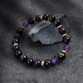 紫氣東來 | B10紫水晶黑曜石水晶手鍊_5