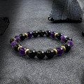 紫氣東來 | B10紫水晶黑曜石水晶手鍊_4