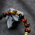 生命之源 | B12紅虎眼黃虎眼黑曜石水晶手鍊_3