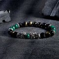 瑞獸貔貅 | 風華 | B19孔雀石金沙黑曜石水晶手鍊_2