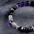 瑞獸貔貅 | 祥瑞 | B23紫水晶金沙黑曜石手鍊_3
