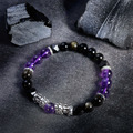 瑞獸貔貅 | 祥瑞 | B23紫水晶金沙黑曜石手鍊_2