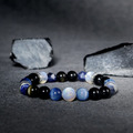 星軌 | B38藍晶石月光石黑曜石手鍊_2