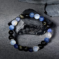星軌 | B38藍晶石月光石黑曜石手鍊_3