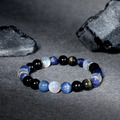 星軌 | B38藍晶石月光石黑曜石手鍊_4