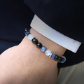 星軌 | B38藍晶石月光石黑曜石手鍊_7