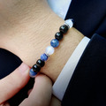 星軌 | B38藍晶石月光石黑曜石手鍊_8