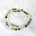 群山之島 | D12月光石水草瑪瑙雙圈手鍊