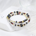 夜色薔薇 | D15金運石黑髮晶石榴石雙圈手鍊