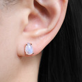 月光夢境 | 925銀厚度18K黃金月光石耳針 E02(雙色可選)_6