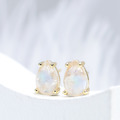 月光夢境 | 925銀厚度18K黃金月光石耳針 E02(雙色可選)